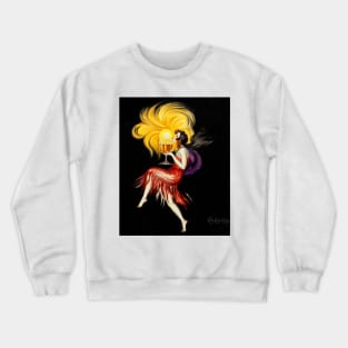 Woman Red Dress Holding Glass Cognac 1927  Leonetto Cappiello Crewneck Sweatshirt